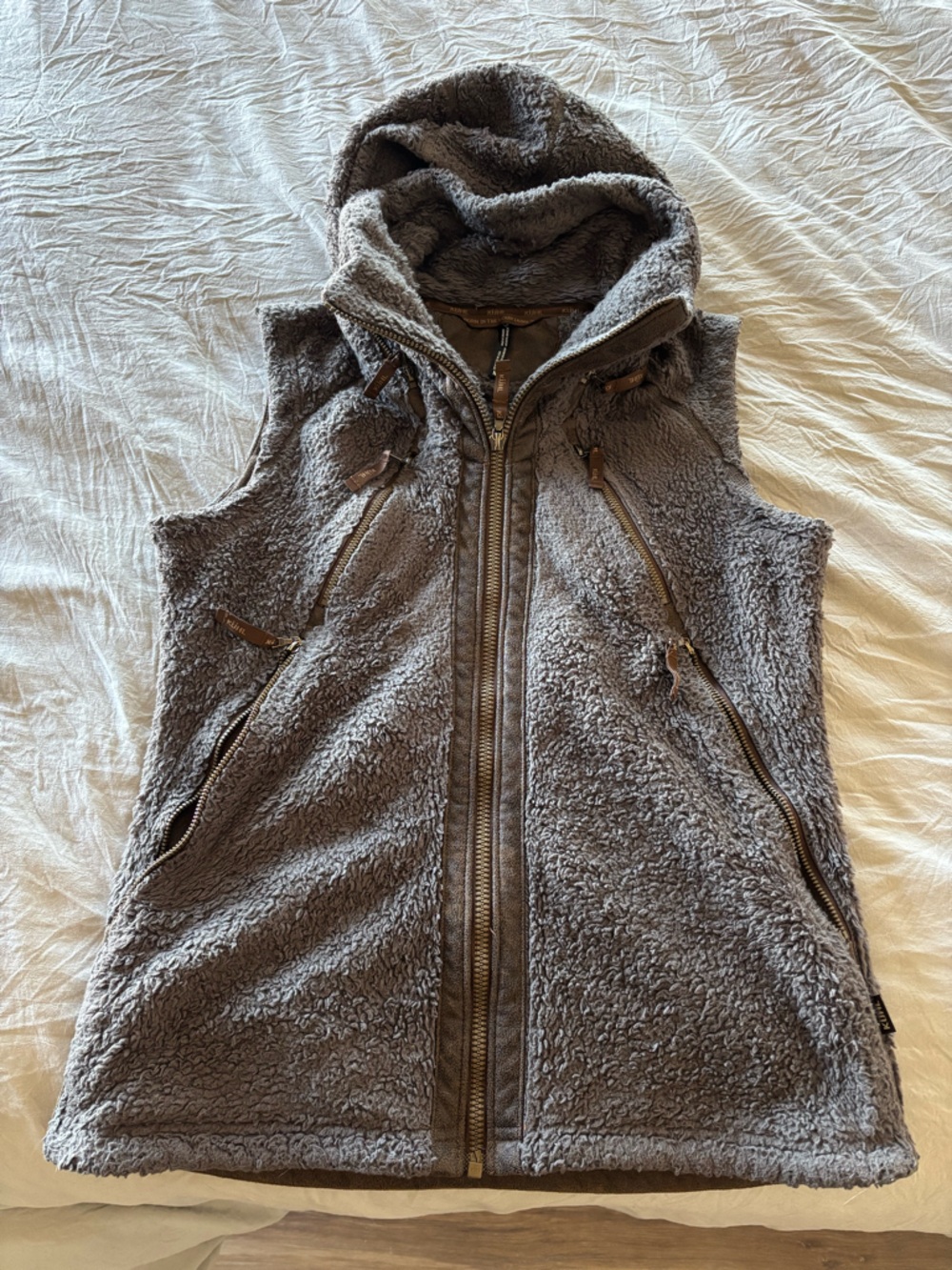 Kuhl Women's Hooded Sherpa Vest in Gray